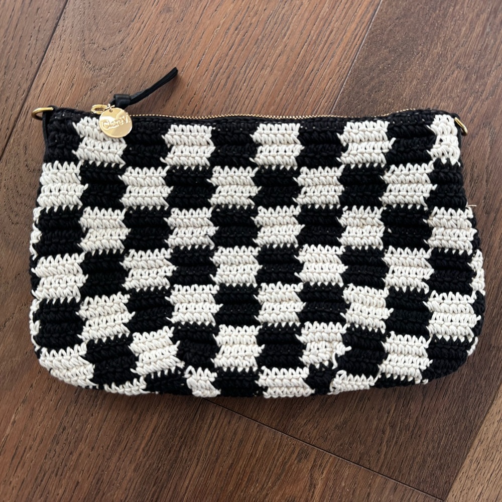 Clare V. Black and White Crochet Purse/Clutch